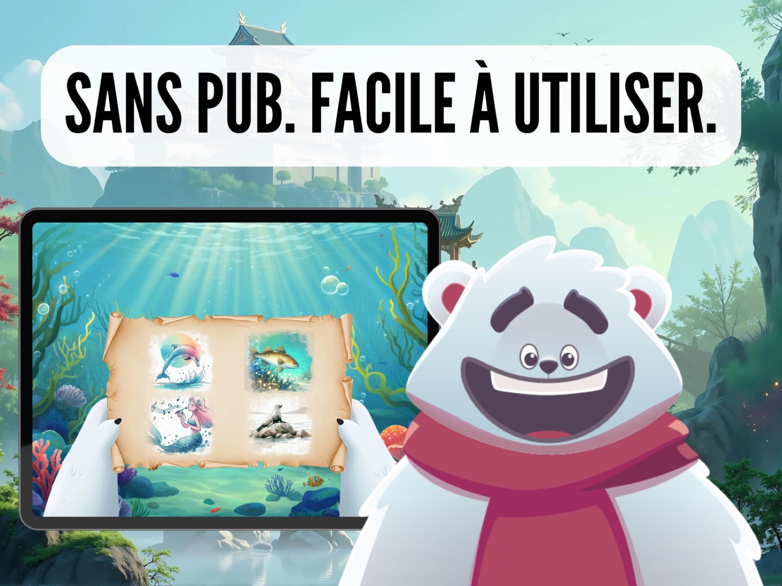 Écran de l'application Apprendre à Lire : un environnement sans publicité pour l'enfant