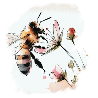 Illustration du mot « abeille », pour travailler le son « ye »