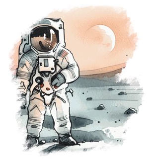 Illustration du mot « astronaute », pour travailler les groupes sp, st, sc