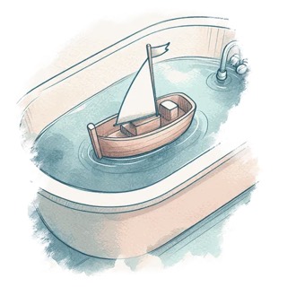 Illustration du mot « bateau », pour travailler le son « o » écrit au et eau