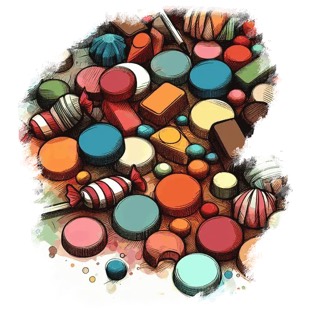 Illustration du mot « bonbon », pour travailler le son « on »