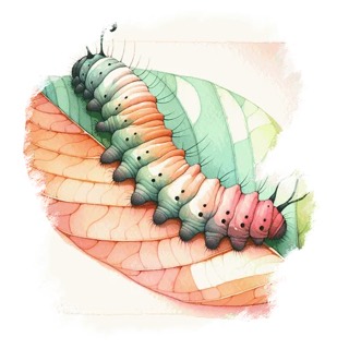 Illustration du mot « chenille », pour travailler le son « ye »