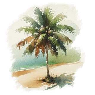 Illustration du mot « cocotier », pour travailler le son « c » dur (ca, co, cu)