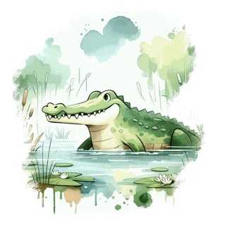 Illustration du mot « crocodile », pour travailler le son « c » dur (ca, co, cu)
