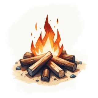Illustration du mot « feu », pour travailler le son « f »