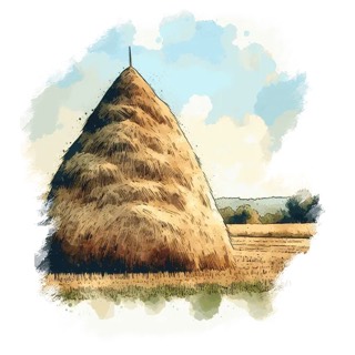 Illustration du mot « foin », pour travailler les sons « oin » et « ien »