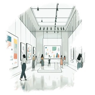 Illustration du mot « galerie », pour travailler le son « g » dur (ga, go, gu)