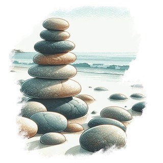 Illustration du mot « galet », pour travailler le son « è » écrit ai, ei, et, ê