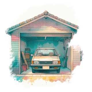 Illustration du mot « garage », pour travailler le son « g » dur (ga, go, gu)