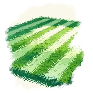 Illustration du mot « gazon », pour travailler le son « g » dur (ga, go, gu)