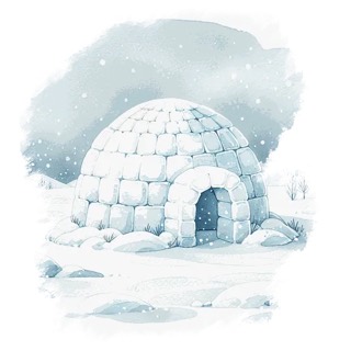 Illustration du mot « igloo », pour travailler le son « i »