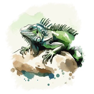 Illustration du mot « iguane », pour travailler le son « i »
