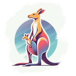 Illustration du mot « kangourou », pour travailler le son « k » écrit k et qu