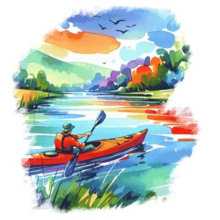 Illustration du mot « kayak », pour travailler la lettre y