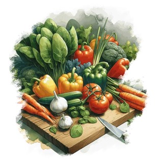 Illustration du mot « légumes », pour travailler le son « g » dur (ga, go, gu)