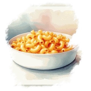 Illustration du mot « macaroni », pour travailler le son « c » dur (ca, co, cu)