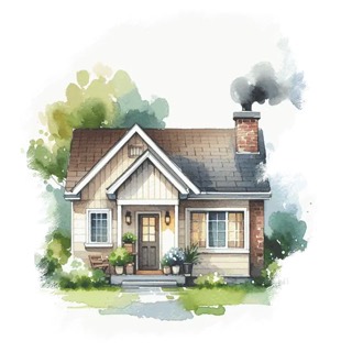 Illustration du mot « maison », pour travailler le son « è » écrit ai, ei, et, ê