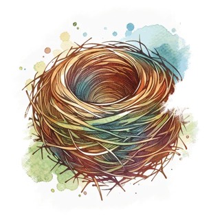 Illustration du mot « nid », pour travailler le son « i »