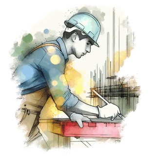 Illustration du mot « ouvrier », pour travailler le son « é » écrit er, ez, ier