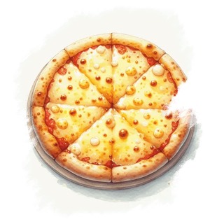 Illustration du mot « pizza », pour travailler le son « p »