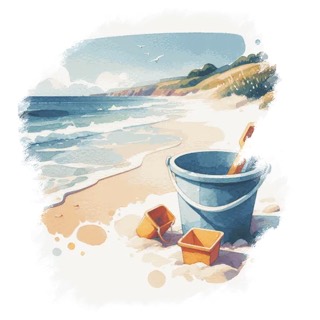 Illustration du mot « plage », pour travailler le g doux