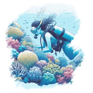 Illustration du mot « plongée », pour travailler le g doux