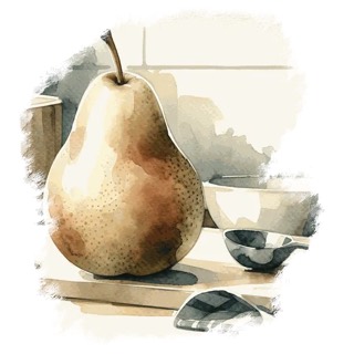 Illustration du mot « poire », pour travailler le son « oi »