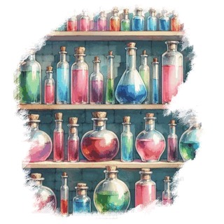 Illustration du mot « potion », pour travailler les fins de mots en « tion » et « sion »