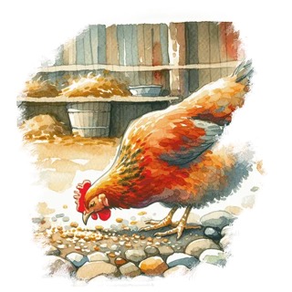 Illustration du mot « poule », pour travailler le son « ou »