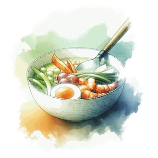 Illustration du mot « repas », pour travailler les sons « e », « é » et « è »