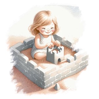 Illustration du mot « sable », pour travailler le son « s »