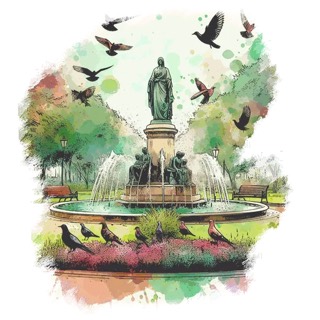 Illustration du mot « statue », pour travailler les groupes sp, st, sc