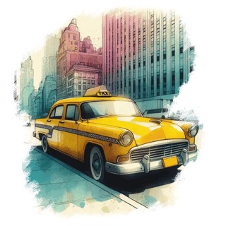 Illustration du mot « taxi », pour travailler le son « x »