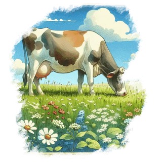 Illustration du mot « vache », pour travailler le son « ch »