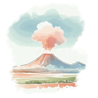 Illustration du mot « volcan », pour travailler le son « v »
