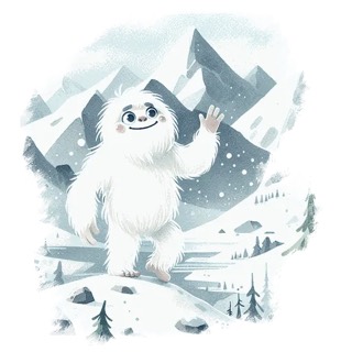 Illustration du mot « yéti », pour travailler la lettre y