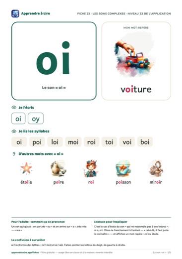 Aperçu de la fiche du son « oi »