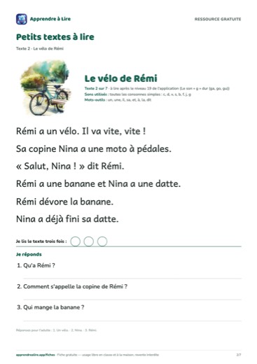 Page 2 : Le vélo de Rémi