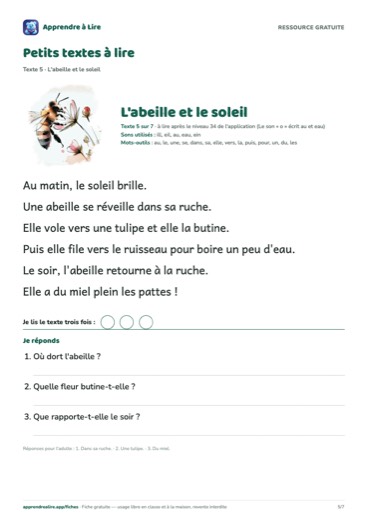 Page 5 : L'abeille et le soleil