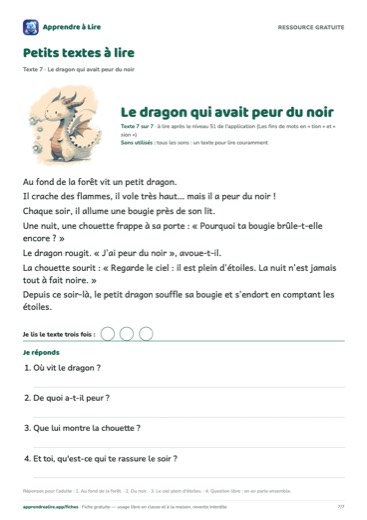 Page 7 : Le dragon qui avait peur du noir